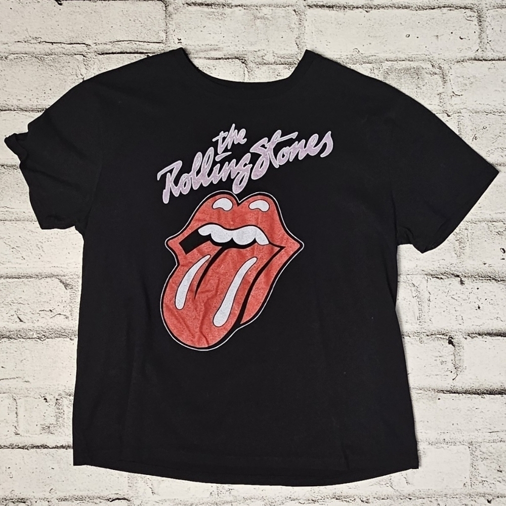 The Rolling Stones Womens Large Black Tongue Logo Graphic Band Tee - Picture 4 of 11